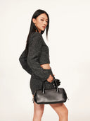 Black & White weave Tweed Mini Skirt