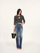 Shimmering Sequin Argyle Knit Cardigan in Stardust grey