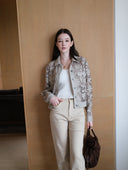 Floral Laser-Embroidered Faux Leather Jacket