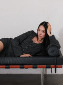 Black & White Mixed-weave Cropped Tweed Jacket