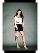 Low-Rise Tailored Mini Skirt in Black