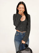 Black & White Mixed-weave Cropped Tweed Jacket