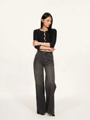 WL3 High-Waisted Straight-Leg Vintage-Wash Jeans