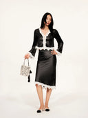 Romantic Rules" Monochrome French Lace Skirt