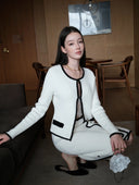 Madeleine Boucle Knit Skirt in White