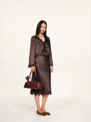 "Romantic Rules" French Lace Skirt in Purple Coffee