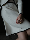 Madeleine Boucle Knit Skirt in White