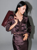 Romantic Rules: French Lace Blouse in Purple Coffee