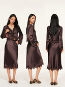 "Romantic Rules" French Lace Skirt in Purple Coffee