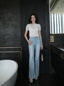 FL2 Mid-Rise Vintage-Wash Blue Kick-Flare Jeans