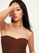 Hand-Crocheted Scalloped-Edge Knit Tube Top