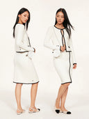 Madeleine Boucle Knit Skirt in White
