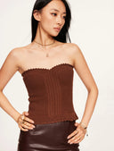 Hand-Crocheted Scalloped-Edge Knit Tube Top