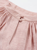 Lantern-sleeved Blouse with Tie-Neck Detail in Sakura pink