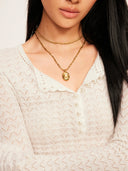 Merino Wool Knit Top with Flared Sleeves in White