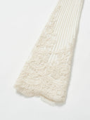 Wool-Cashmere Lace-Trimmed Flare-Sleeve Knit Cardigan in Moonlight White