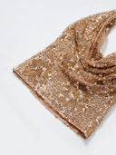 Sequin & Beaded Halter Camisole with Plunge Neck and Open Back