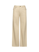 ST2 High-Waisted Jeans in Warm Beige-Khaki Sand