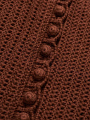 Lace Rose Knitted Cardigan in Caramel chestnut