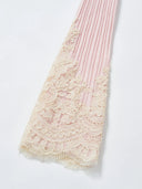 Wool-Cashmere Lace-Trimmed Flare-Sleeve Knit Cardigan in Sakura Pink