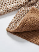 Shimmering Sequin Argyle Knit Cardigan in Sandy gold
