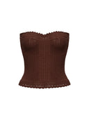 Hand-Crocheted Scalloped-Edge Knit Tube Top