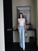 FL2 Mid-Rise Vintage-Wash Blue Kick-Flare Jeans