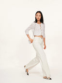 Cloud Textured Bubble-Knit Cropped Cardigan in White
