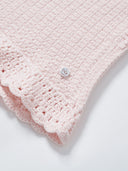 Hand-Crocheted Scalloped-Edge Knit Tube Top in Sakura Pink