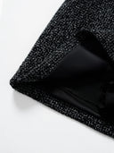 Black & White weave Tweed Mini Skirt