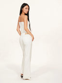 Hand-Crocheted Scalloped-Edge Knit Tube Top in White